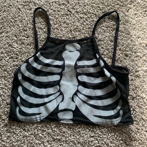 Skeleton see through crop top